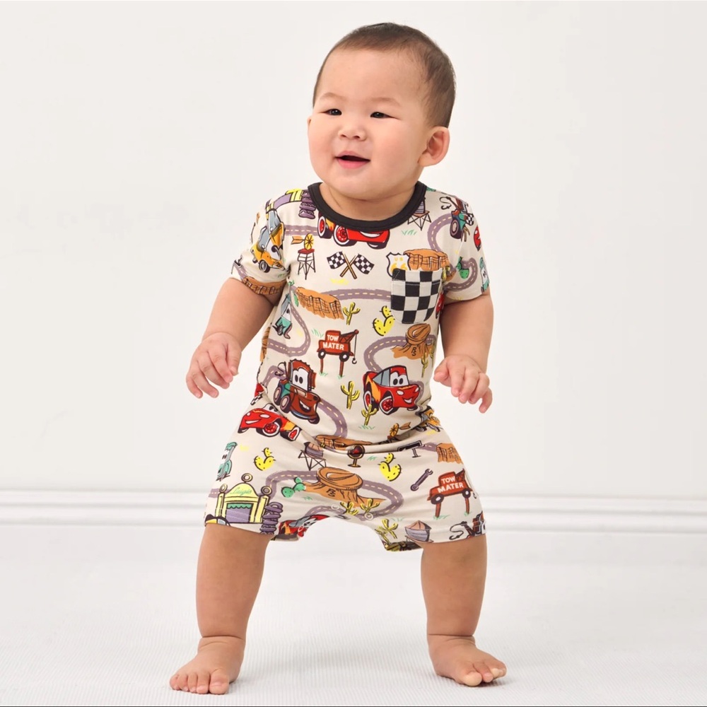 Little Sleepies Disney Pixar Cars Radiator Springs Pocket Shorty Romper NWT